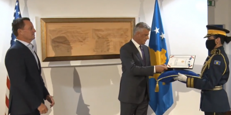 Thaçi dekoron Grenellin me Medaljen Presidenciale të Meritave
