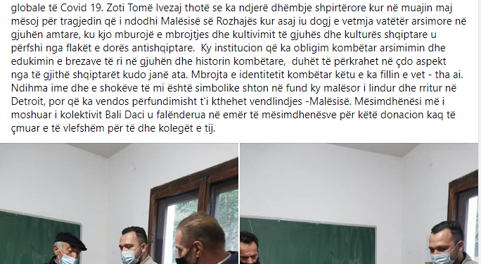 Malësorët e Detroitit përkrahin shkollën shqipe në Dacaj të Rozhajës