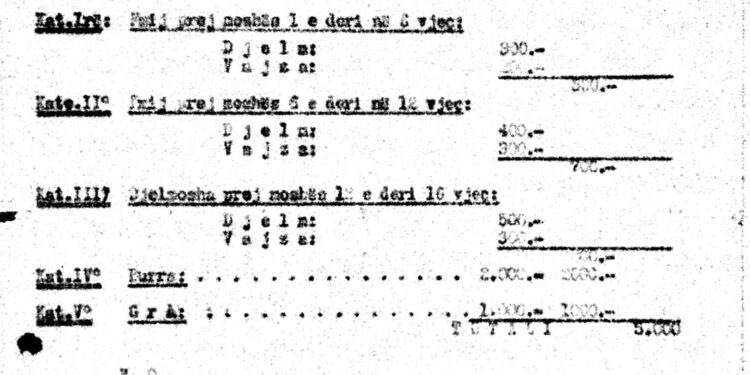 Dokument: Statistikë mbi refugjatët të zonës së tretë të Bihorit