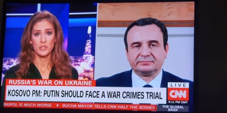 Kurti për CNN: Putini duhet të gjykohet për krime lufte – Kosova duhet sa më shpejt të anëtarësohet në NATO