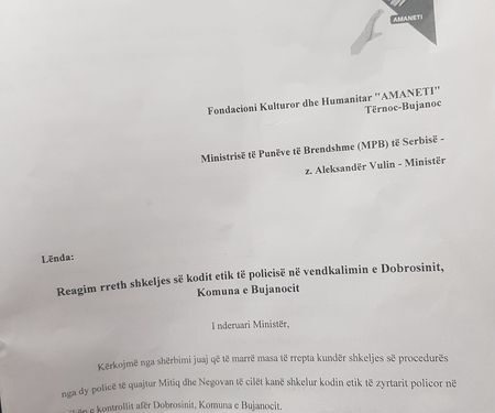Reagim rreth shkeljes së kodit etik të policisë në vendkalimin e Dobrosinit!