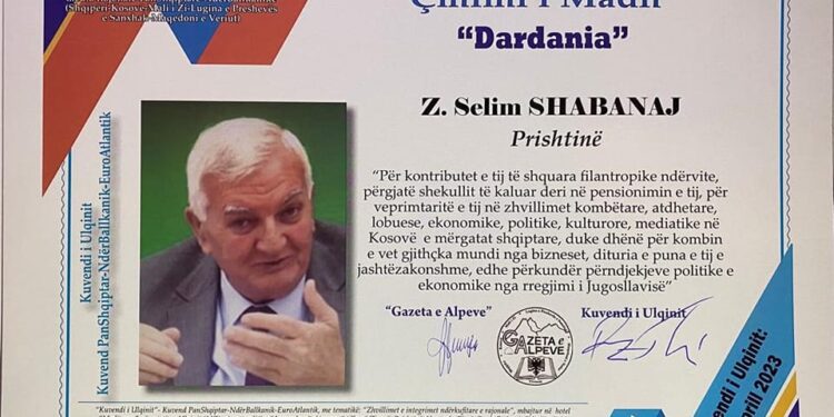 Atdhetari e filantropi i shquar 73 vjeçar Selim Shabanaj i Radio “Prishtina” në Zagreb, i kompanisë “Frucktus” në Kosovë, i Luftës së UÇK-së, ka ndrrue jetë në Prishtinë