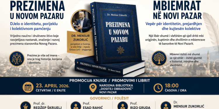 Pazari i Ri fiton një vepër me rëndësi për identitetin dhe prejardhjen: promovohet libri “Mbiemrat në Novi Pazar” i dr. Mensur Zukorliq