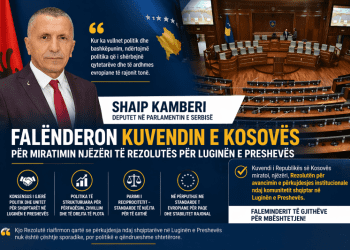 Shaip Kamberi falënderon Kuvendin e Republikës së Kosovës për miratimin e Rezolutës për Luginën e Preshevës